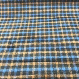 W48 - Wool Blend Jacketing -Double Thickness - 100mm Squares of Royal Blue, Rust and Black - Reversible - 50% Wool - 50% Polyester -  150cm wide - $49.00 per mtr