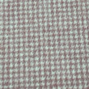 W49 - Wool Blend Jacketing - 2mm Pink and Soft Pink Houndstooth - 60% Wool - 40% Polyester -  150cm wide - $39.00 per mtr