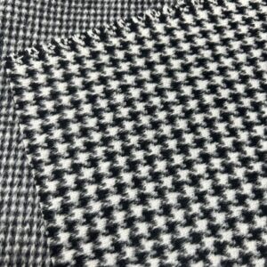 W51 - Wool Blend Jacketing - Double Thickness Houndstooth Large 8mm in Grey and Black - reversible small 4mm- 80% Wool - 20% Polyester -  154cm wide - $59.00 per mtr