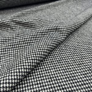 W59 - Wool Jacketing - 2mm Reversible Black and White Houndstooth -  60% Wool / 40% Polyester - 152cm wide - $39.00 per mtr