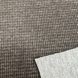 Wool Double Knit - DK8 -Very Fine Brown with Black Houndstooth- Reversible with Grey on the back - Beautiful Fashion Knits - 20% Wool, 10% Spandex, 70% Polyester - 165cm wide - $28.00 pm