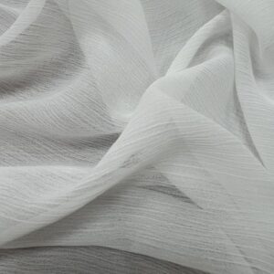 BL350 - Polyester Crinkled Ivory - Evening, Bridal and  Day wear - 150cm wide - 100% Polyester - $16.00 per mtr