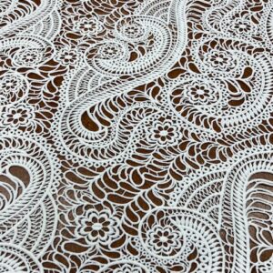 OW225 - Bridal / Evening / Day Lace - Skyla Lace - 100% Polyester Overall Thick lace with a scalloped edge - 130cm wide  - $25.00 per mtr