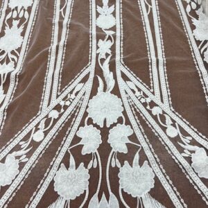 Bridal Lace - Rosa Off White - 100% Nylon Tulle / 100% Rayon Embroidery - 150cm wide - $59.00 per mtr - NOW SPECIAL $10.00 pm
