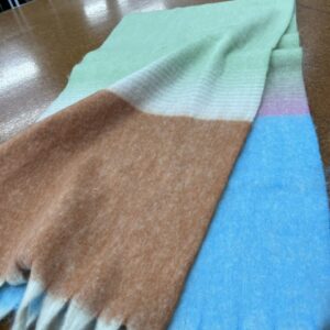 Scarves - P - Browns, Mint, Pink and Blue - 20% Cashmere / 80% Polyester - 180cm long x 52cm wide - Super Soft and No two are the same - $29.00 each