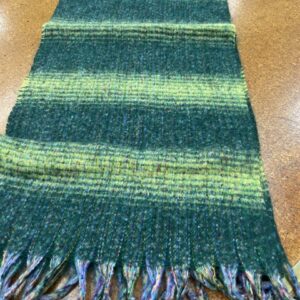 Scarves -PP - Wide stripes of Forrest Green and Yellow  - 20% Cashmere / 80% Polyester - 180cm long x 52cm wide - Super Soft and No two are the same - $29.00 each