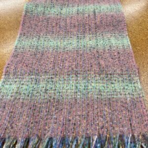 Scarves -QQ - Wide stripes of Lime and Dusky Pink - 20% Cashmere / 80% Polyester - 180cm long x 52cm wide - Super Soft and No two are the same - $29.00 each