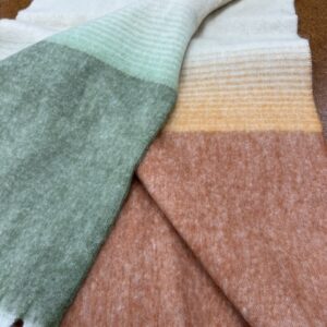 Scarves - R - Rust, Yellow, Green and Cream - 20% Cashmere / 80% Polyester - 180cm long x 52cm wide - Super Soft and No two are the same - $29.00 each