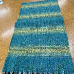 Scarves - RR - Wide stripes of Yellow and Teal - 20% Cashmere / 80% Polyester - 180cm long x 52cm wide - Super Soft and No two are the same - $29.00 each