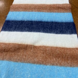 Scarves - Y - Wide Stripes of White, Navy, Brown and Aqua - 20% Cashmere / 80% Polyester - 180cm long x 52cm wide - Super Soft and No two are the same - $29.00 each