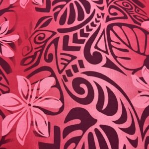 IP34- Island Print - 65% Polyester - 35% Cotton - Two Toned Red on Red- 1.15cm wide - Was $8.00 - now $2.50 pm special
