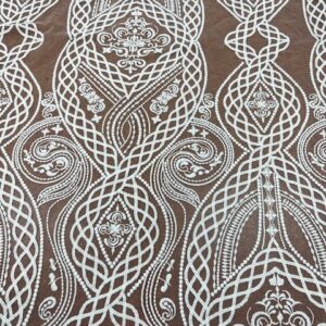 OW247 - Bridal/ Evening / Day Lace - Luna Cutout - 100% Nylon Tulle with 100% Rayon Embroidery - 120cm wide - $35.00 per mtr