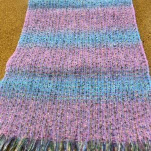 Scarves - CC- Pink and Sky Blue with a Metallic Thread throughout- 20% Cashmere / 80% Polyester - 180cm long x 52cm wide - Super Soft and No two are the same - $29.00 each