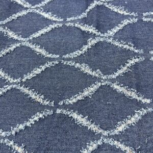 DC25 -  Denim - Patterned Burnout - Wave Patterned Blue Denim - 100% Cotton - 155cm wide - $24.00 per mtr