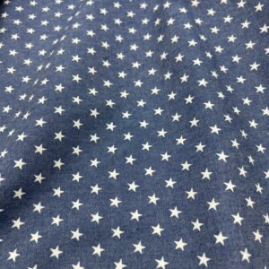 DC29 - Chambray - Patterned - Navy with Tiny White Stars - 100% Cotton - 150cm wide - $22.00 per mtr