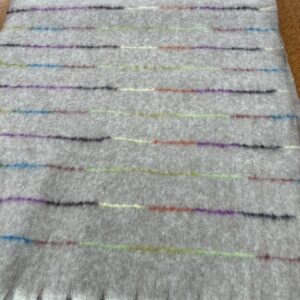 Scarves - DDD- Soft Brown Grey with a rainbow of Colours threads - 20% Cashmere / 80% Polyester - 180cm long x 52cm wide - Super Soft and No two are the same - $29.00 each