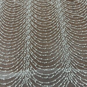 ESL-11 - Evening Lace / Pearl Beads - SPECTACULAR!!  - Ivory Pearls on Ivory Mesh - 1920's Look - 150cm wide - 100% Nylon - $129.00 pm
