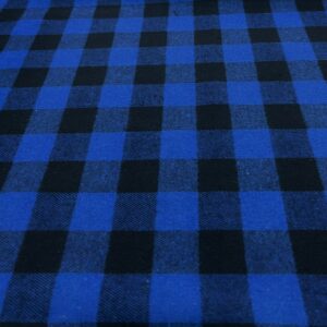 BC-28 - 100% Brushed Cotton - Black and Royal Blue 3cm Gingham Square Checks - 100% Cotton - 147cm wide - $18.00 per mtr