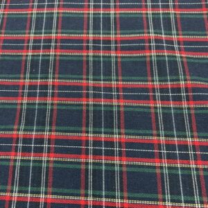 BC-26 - 100% Brushed Cotton - Navy, Red, Cream, Yellow White Pin Stripe Tartan - 100% Cotton - 147cm wide - $18.00 per mtr