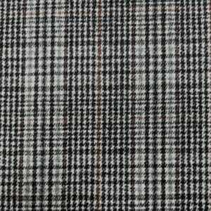 W71 - Wool / Blend Jacketing - 60% Wool / 40% Polyester - Tartan of Two Toned Grey and Rust  - 152cm wide - $39.00 per mtr