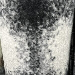 W64 - Jacketing - Cow Hyde Fur Texture - Large Patches of Grey on Cream - 90% Polyester / 10% Wool -147cm wide - $39.00 per mtr