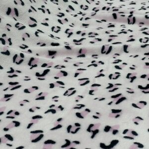 CF12 - Cuddle Fleece - Double Sided Fleece - Pink with Leopard Prints - 100% Polyester - 165cm wide - $16.00 per mtr