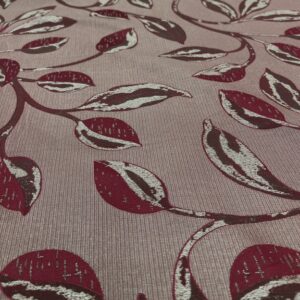 C898 - Curtaining - large Leaves in Gold and Rosie Red - Very Striking 100% Polyester - 153cm wide - $20.00 per mtr