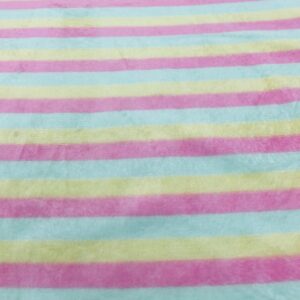CF14 - Cuddle Fleece - Double Sided Striped Fleece - Lemon, Pink and Mint - 100% Polyester -165cm wide - $16.00 per mtr