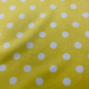 CF15 - Cuddle Fleece - Double Sided Striped Fleece -Yellow with White Spots - 100% Polyester -165cm wide - $16.00 pm