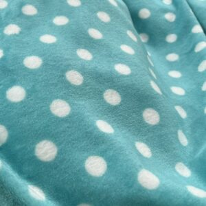 CF16 - Cuddle Fleece - Double Sided Striped Fleece -Aqua with White Spots - 100% Polyester -165cm wide - $16.00 pm