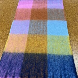 Scarves  - S1 -  - 20% Cashmere / 80% Polyester - Colourful Checks with Tassels - 180cm long x 38cm wide - Super Soft and No two are the same - $20.00 each