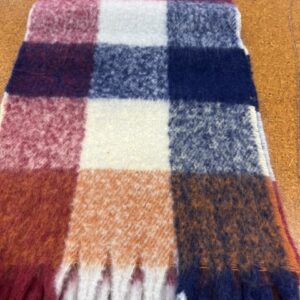Scarves  - S10 - 20% Cashmere / 80% Polyester - Rich Coloured Checks with Tassels - 180cm long x 38cm wide - Super Soft and No two are the same - $20.00 each