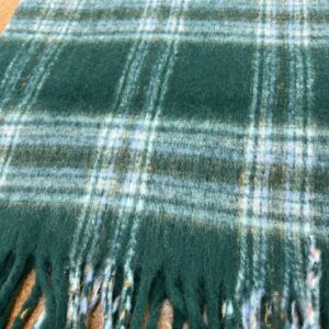 Scarves  - S17 - 20% Cashmere / 80% Polyester - Deep Green with Pinstripes with Tassels - 180cm long x 38cm wide - Super Soft and No two are the same - $20.00 each