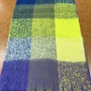 Scarves  - S5 - 20% Cashmere / 80% Polyester - Vibrant coloured Checks with Tassels - 180cm long x 38cm wide - Super Soft and No two are the same - $20.00 each