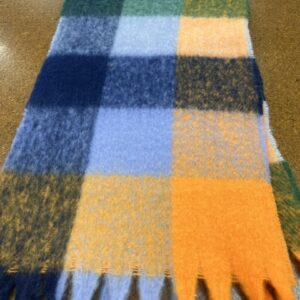 Scarves  - S8 - 20% Cashmere / 80% Polyester - Rich Coloured Checks with Tassels - 180cm long x 38cm wide - Super Soft and No two are the same - $20.00 each