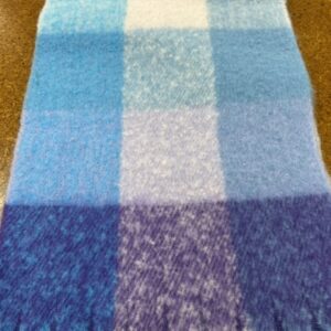 Scarves  - S9 - 20% Cashmere / 80% Polyester - Cool Blue Checks with Tassels - 180cm long x 38cm wide - Super Soft and No two are the same - $20.00 each