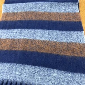 Scarves - WW - Blue, White, Navy and Rust Stripes - 20% Cashmere / 80% Polyester - 180cm long x 52cm wide - Super Soft and No two are the same - $29.00 each