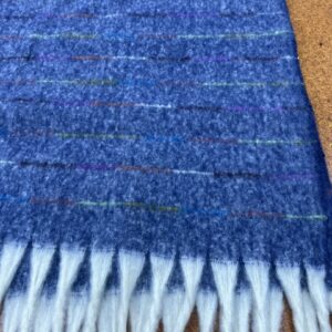 Scarves  - YY - Deep Cobalt Blue with a Colourful Rainbow thread - 20% Cashmere / 80% Polyester - 180cm long x 52cm wide - Super Soft and No two are the same - $29.00 each