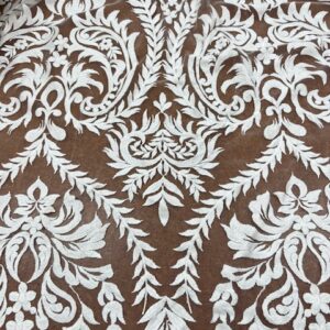 Bridal Lace - OW-164 - Freja Lace - Large 100% Viscose Embroidered Flora Arrangements on 100% Nylon base - 150cm wide - $49.00 per mtr