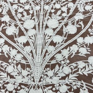 OW99 - Bridal Lace - Barbara - 100% Fine Nylon Tulle off white with 100% Rayon Embroidery - 140cm wide $69.00 per mtr