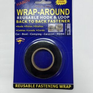 Wrap around Reusable Hook & Loop back to back fastener - 12mm x 2 mtrs - $3.99 pack