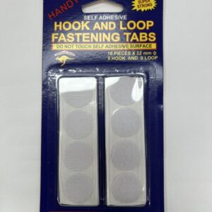 Hook and Loop Fastening Tabs - Self adhesive Velcro Spots - 16 pieces x 22mm - $4.99 pack