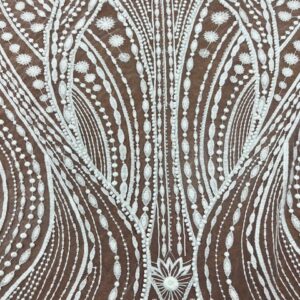 OW6011 - Brial Lace - Stacey lace - 100% Nylon with100% rayon embroidery and Glass Beads - 150cm wide - $59.00 per mtr - NOW $10.00 SPECIAL
