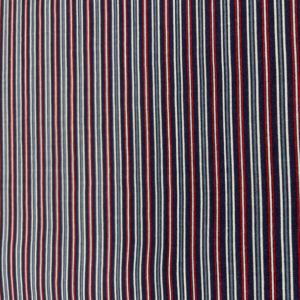 LC28 - Linen Blend - Steel Blue, Navy, Red Pink Stripes- 55% Linen / 45% Cotton - 150cm wide - $26.00 per mtr