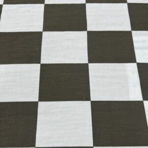 LC46 - Linen Blend - Large 10cm Squares in White and Khaki - 55% Linen / 45% Cotton - 150cm wide - $26.00 per mtr