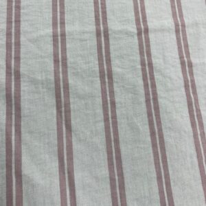 LC51 - Linen Blend -Soft Cream with Blush Pink 5mm Stripes - 55% Linen / 45% Cotton - 150cm wide - $26.00 per mtr