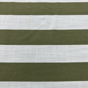 LC54 - Linen Blend - Off White and Light Khaki 5cm Wide Stripes - 55% Linen / 45% Cotton - 150cm wide - $26.00 per mtr