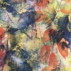 P202 - 100% Polyester - Georgette - A Meadow of Autumn Coloured Leaves - 150cm wide - $22.00 per mtr