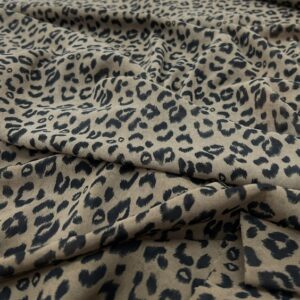 P263 - 100% Polyester - Georgette -leopard Print in Brown and Black- 150cm wide - $18.00 per mtr