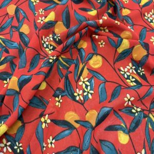 P291 - 100% Polyester - Georgette - Branches of Orange on Orange - 150cm wide - $16.00 per mtr